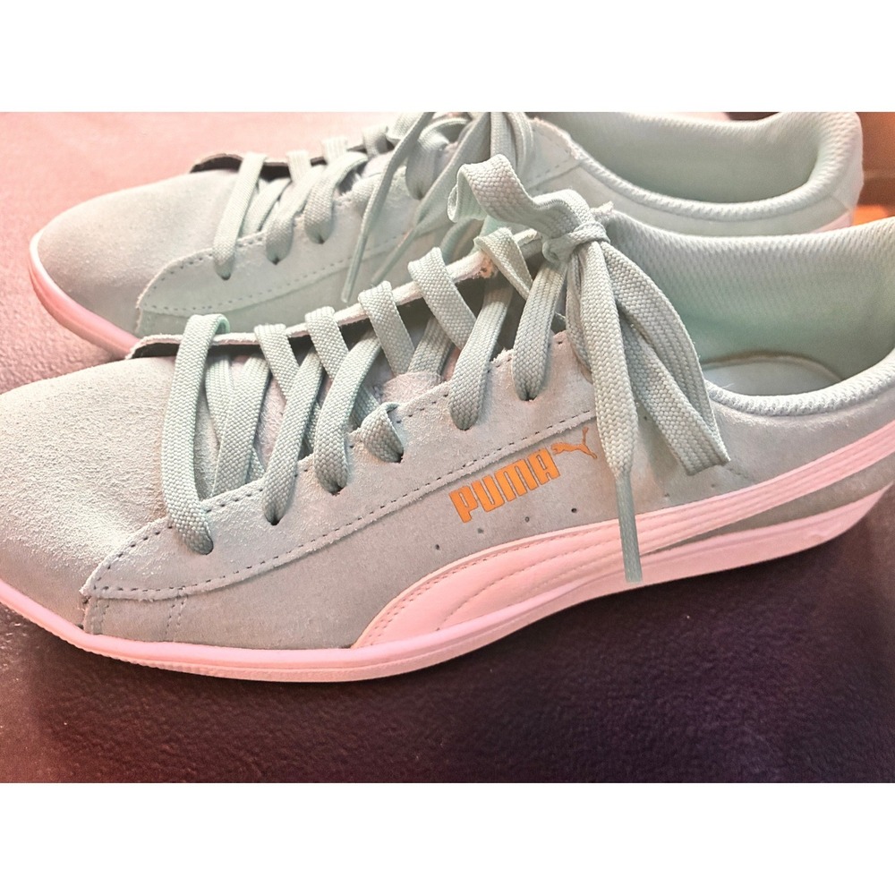 Puma Vikky Mint Green Suede Low Top Sneakers Womens 9.5 SoftFoam 362624 26